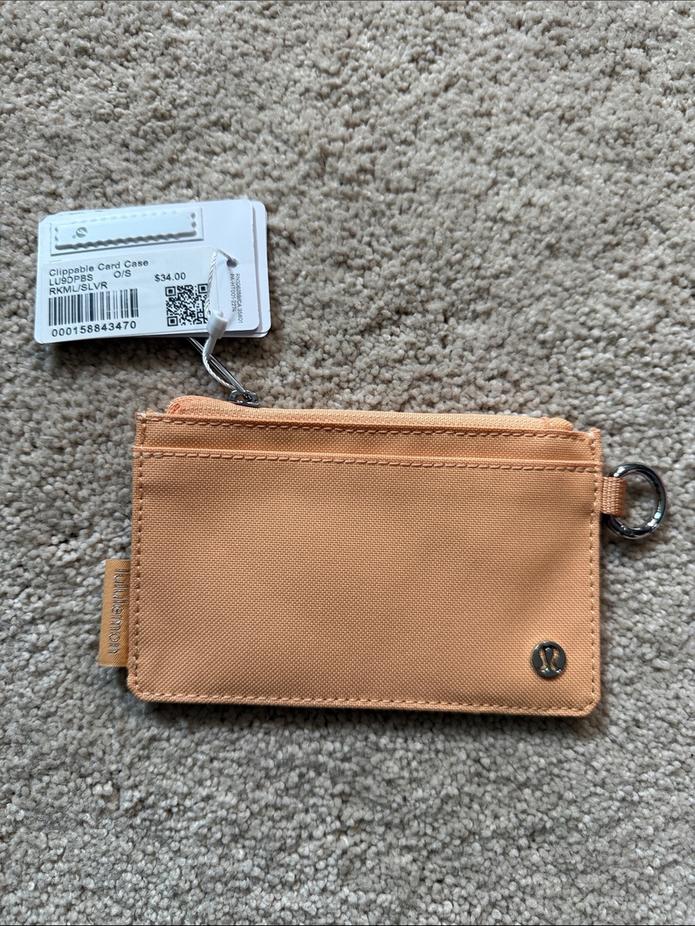 Lululemon clippable card case rock melon